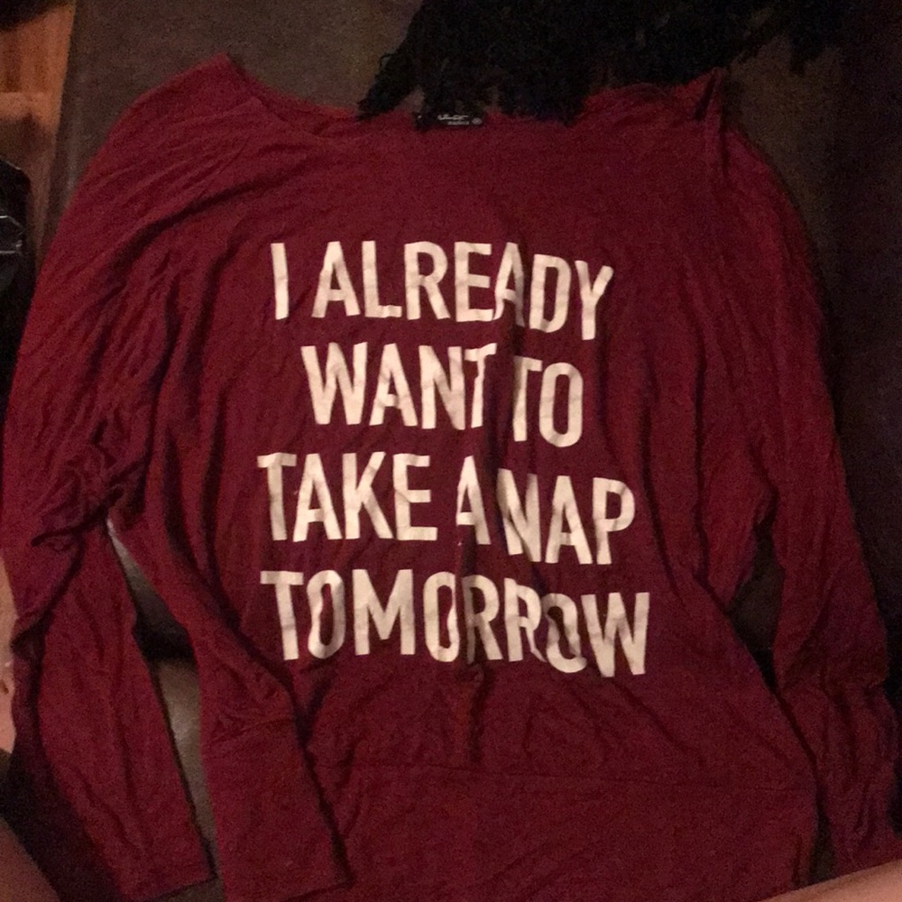 Dark red soft material long sleeve